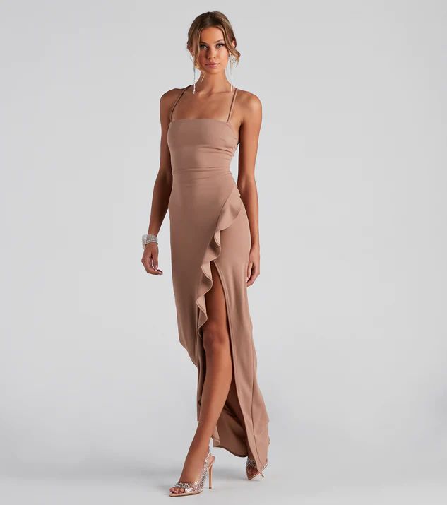 Tiffany Sleeveless High Slit Formal Dress | Windsor Stores