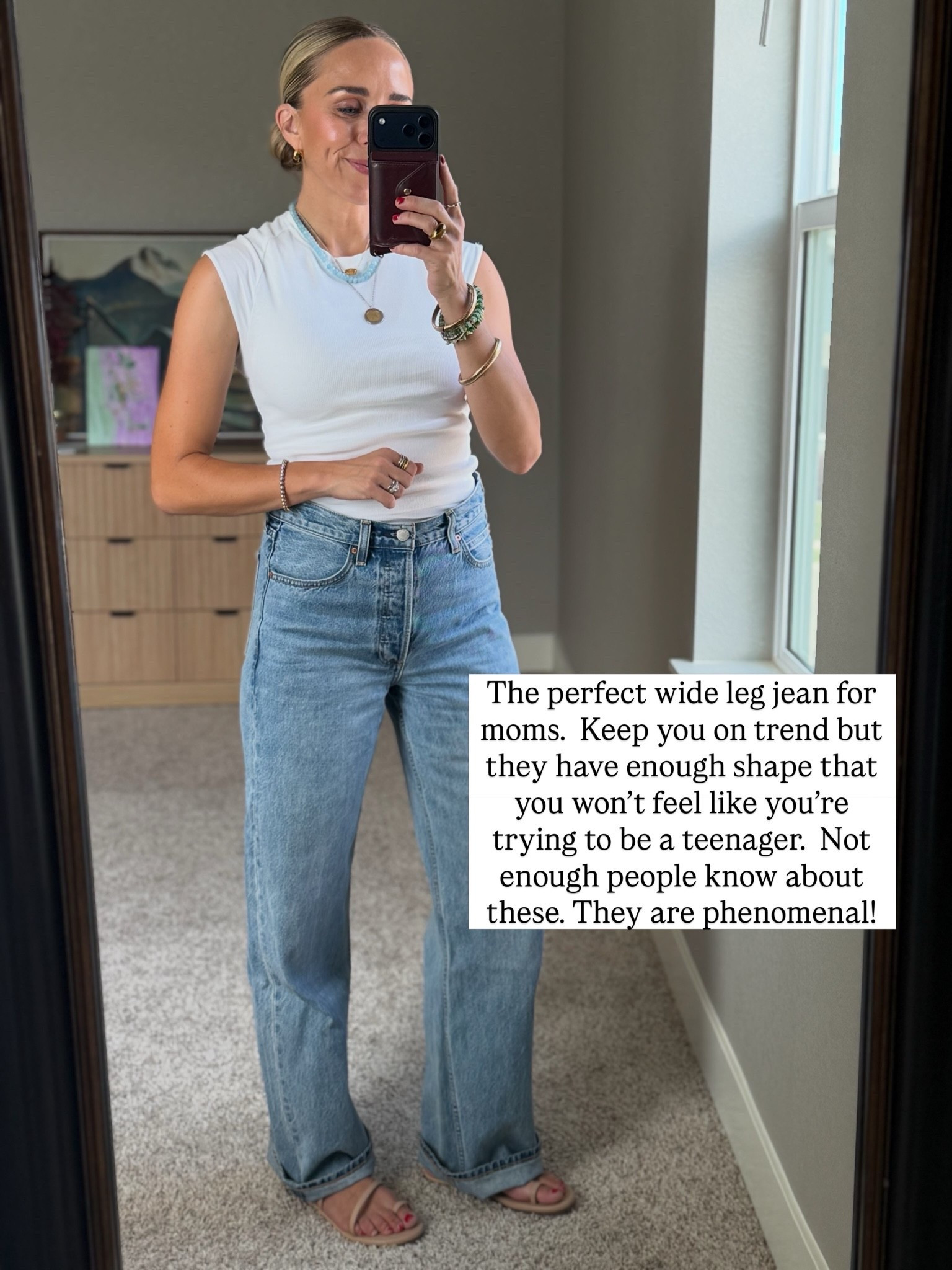 The perfect wide leg jeans! 

I am a 2 or 26 bottoms.

#LTKgrwm #LTKmomlife #LTKootd