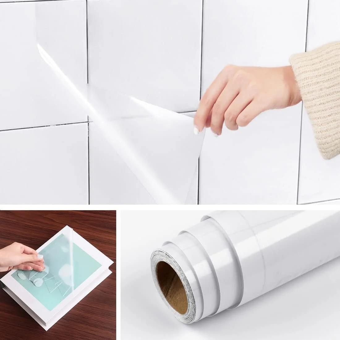 Peel and Stick Clear Contact Paper for Walls Crafts Cabinets Waterproof Sticky Wallpaper for Kitc... | Walmart (US)