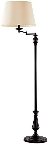 Hampton Bay 1000051631 Oil Rubbed Bronze Swing Arm Floor Lamp with Fabric Shade | Amazon (US)