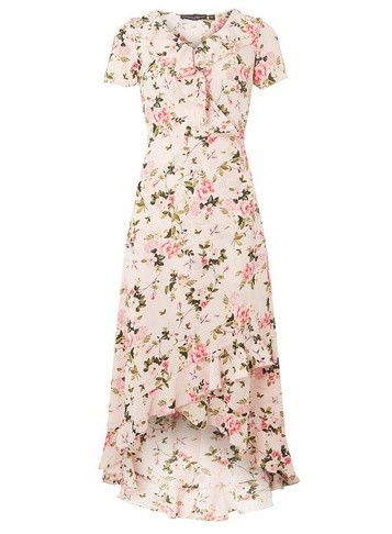 Pink Asymmetric Ruffle and Frill Detail Maxi Dress | Dorothy Perkins US