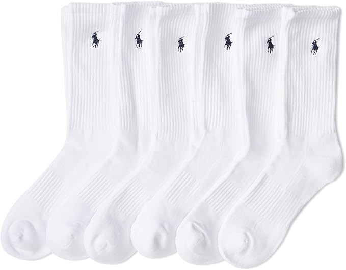 POLO RALPH LAUREN Men's Performance Crew Socks 6 Pack | Amazon (US)