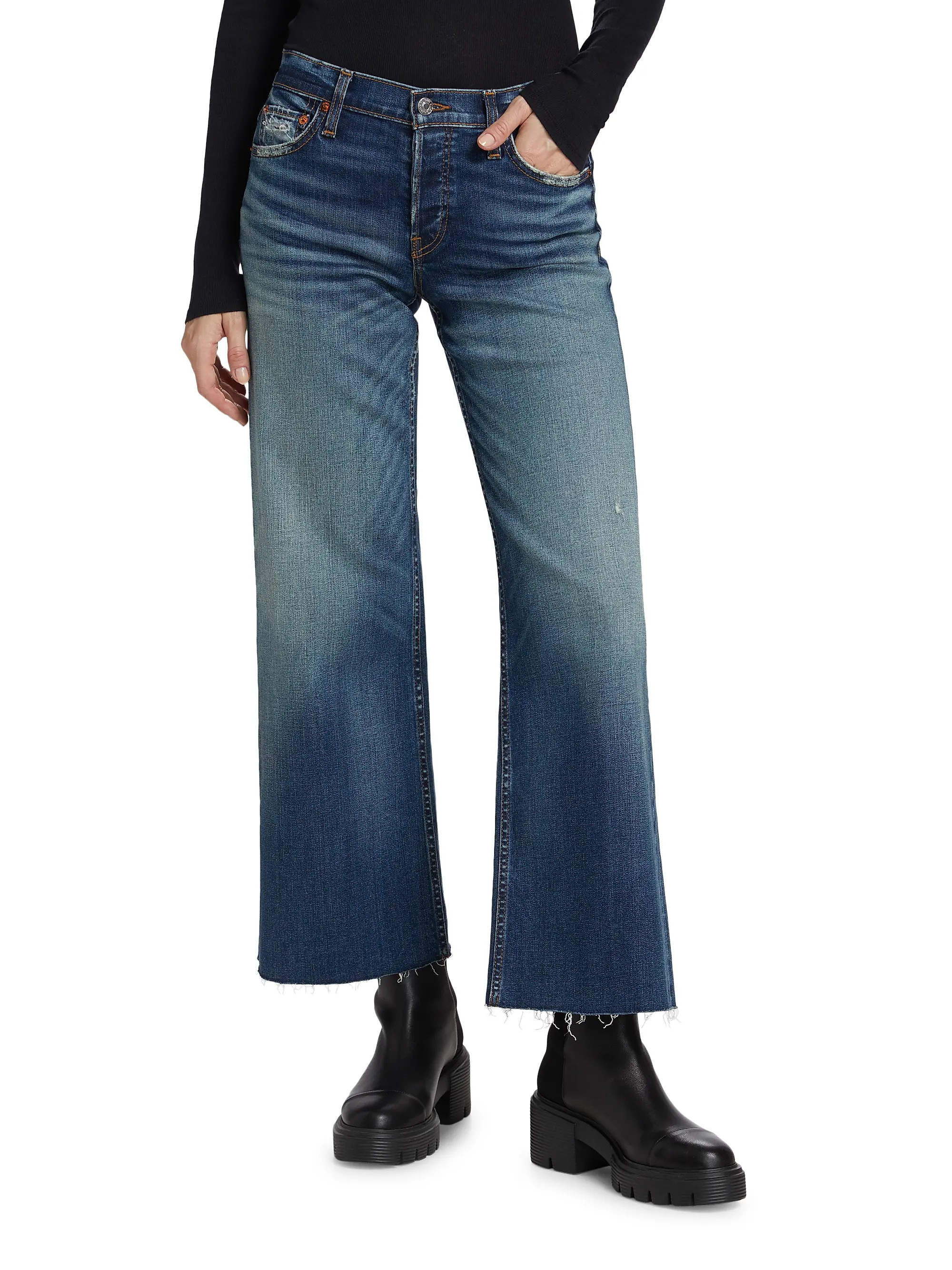 Mid-Rise Wide-Leg Jeans | Saks Fifth Avenue