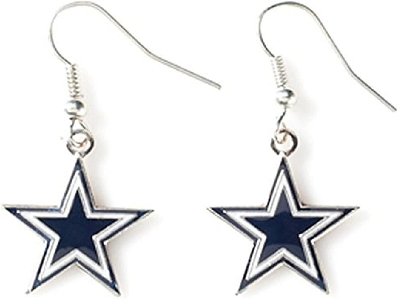 Aminco NFL Dallas Cowboys Logo Dangler Earrings , Silver, Size 2.5 | Amazon (US)