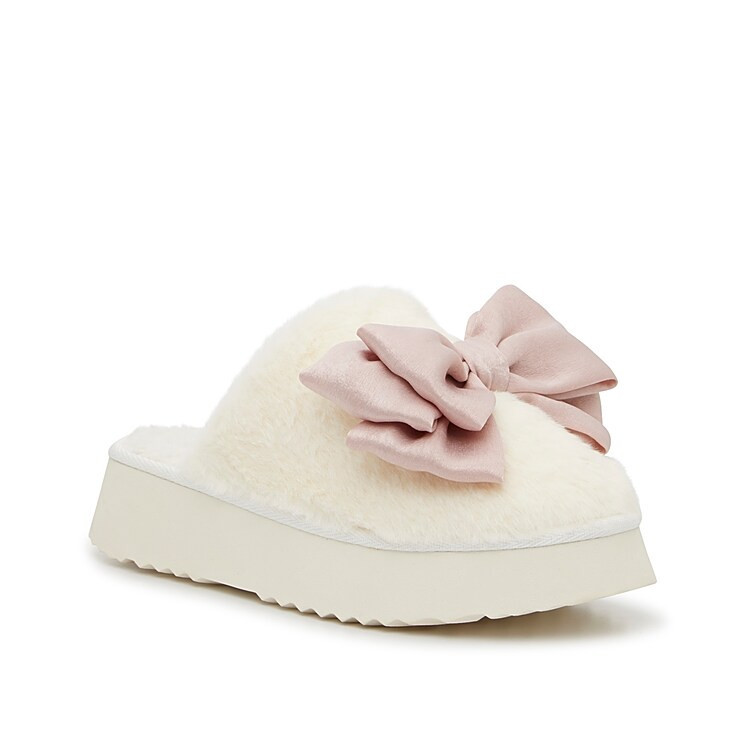 Mia Bow Slipper | Women's | White | Size 9 | Slippers | Scuff | DSW