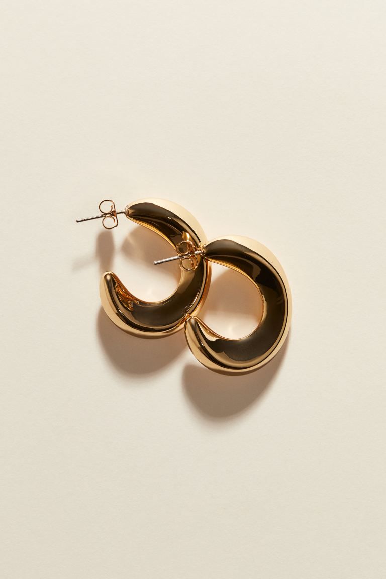 Hoop earrings - Gold-coloured - Ladies | H&M GB | H&M (UK, MY, IN, SG, PH, TW, HK)
