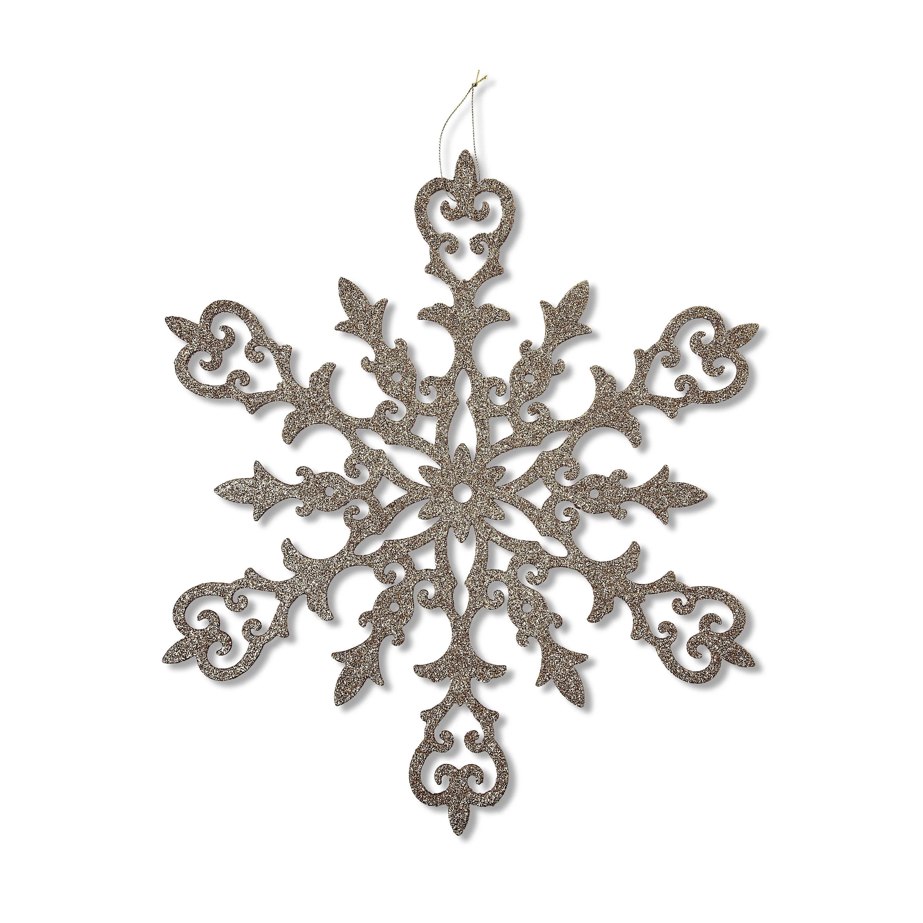 Gold Glitter Snowflake Christmas Ornament, 15 in, by Holiday Time | Walmart (US)