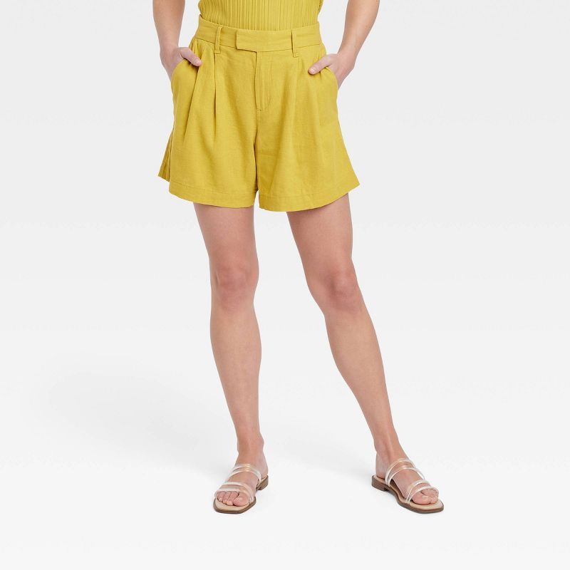 Women's High-Rise Tailored Linen Shorts - A New Day™ | Target