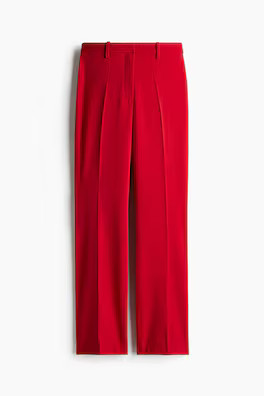 Straight-Cut Dress Pants - Red - Ladies | H&M US | H&M (US + CA)