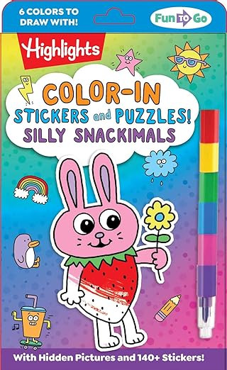 Color-In Stickers and Puzzles! Silly Snackimals: Deliciously Cute Hidden Pictures Puzzles and Sti... | Amazon (US)
