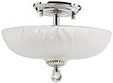 Worldwide Lighting Mansfield Collection 3 Light Chrome Finish and Frosted Crystal Bowl Flush Semi Mo | Amazon (US)