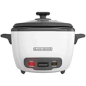 BLACK+DECKER 2-in-1 Rice Cooker and Food Steamer, 6 Cup (3 Cup Uncooked), White, RC506C | Amazon (CA)