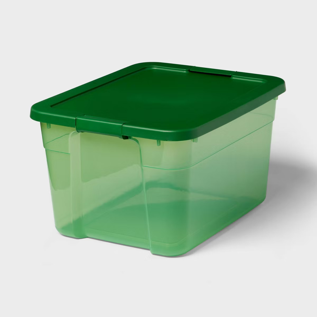 66qt Latch Box Green Tint - Brightroom™: Stackable Plastic Storage with Lidded Design, Universa... | Target