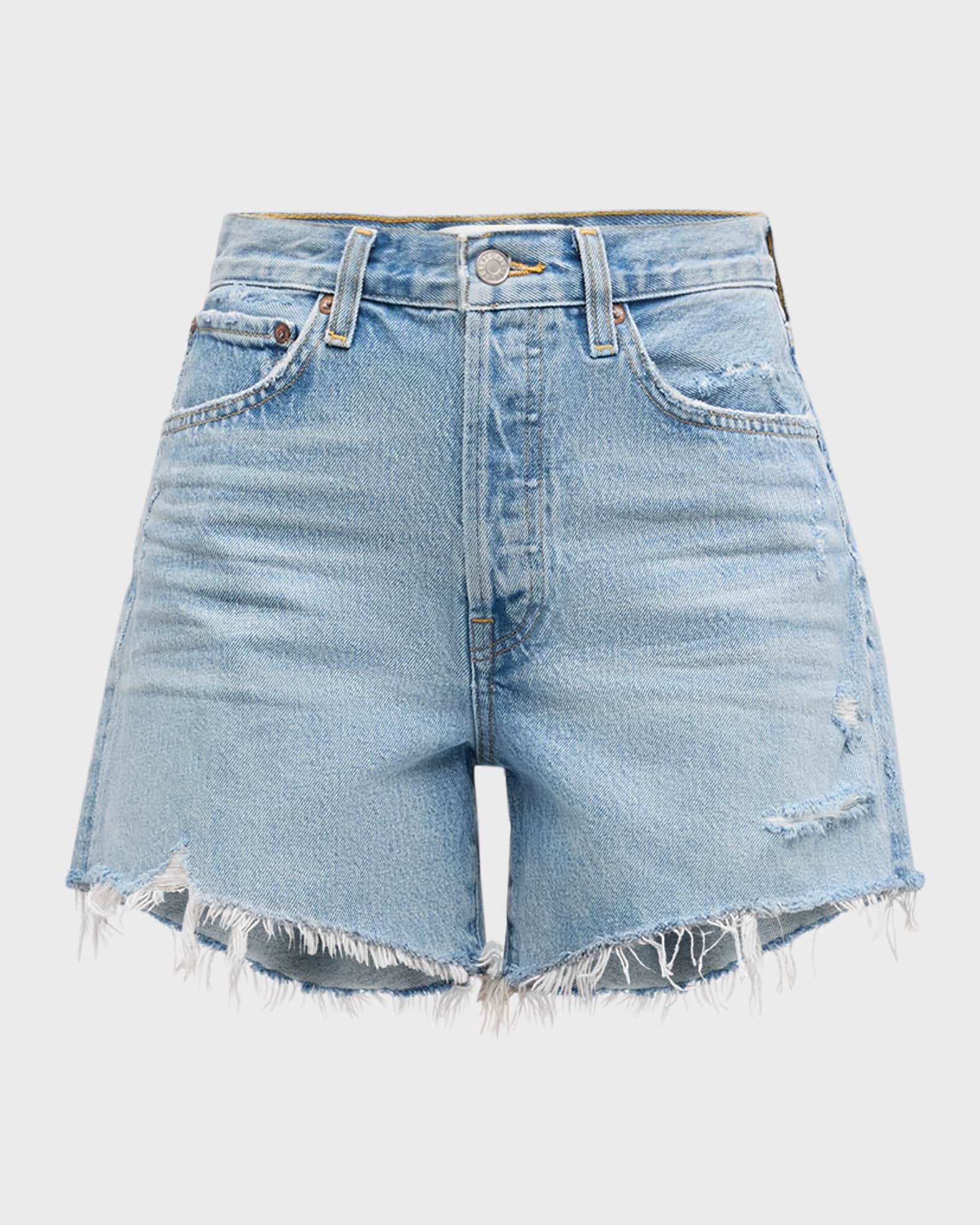 AGOLDE Parker Long Frayed Shorts | Neiman Marcus