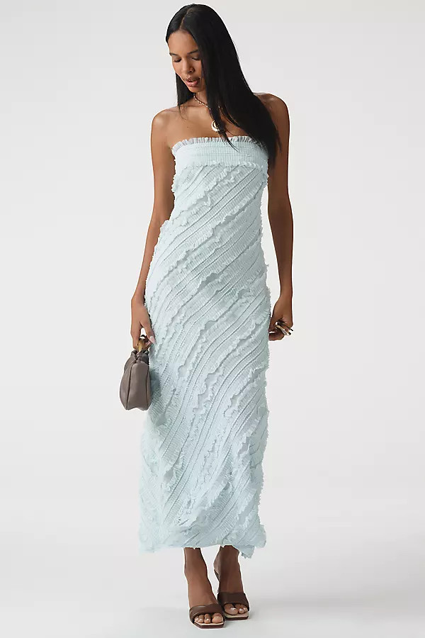 Strapless Textured Column Midi Dress | Anthropologie (US)