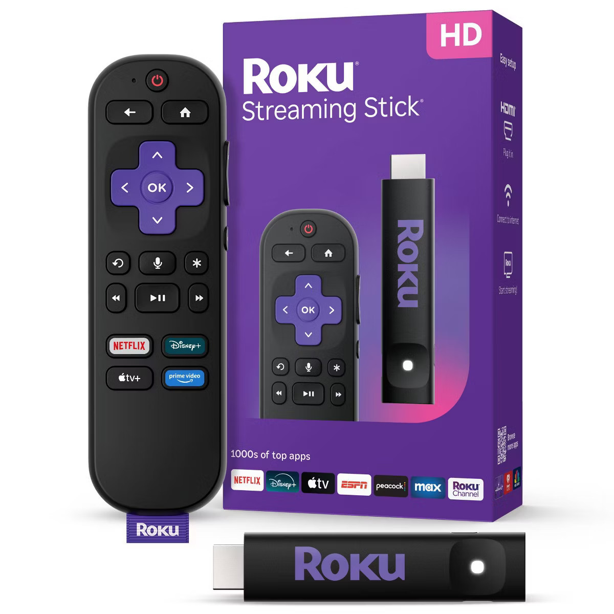 Roku Streaming Stick 2025 HD Roku Streaming Device with Voice Remote: Wi-Fi, HDMI, 1080p, Apple A... | Target
