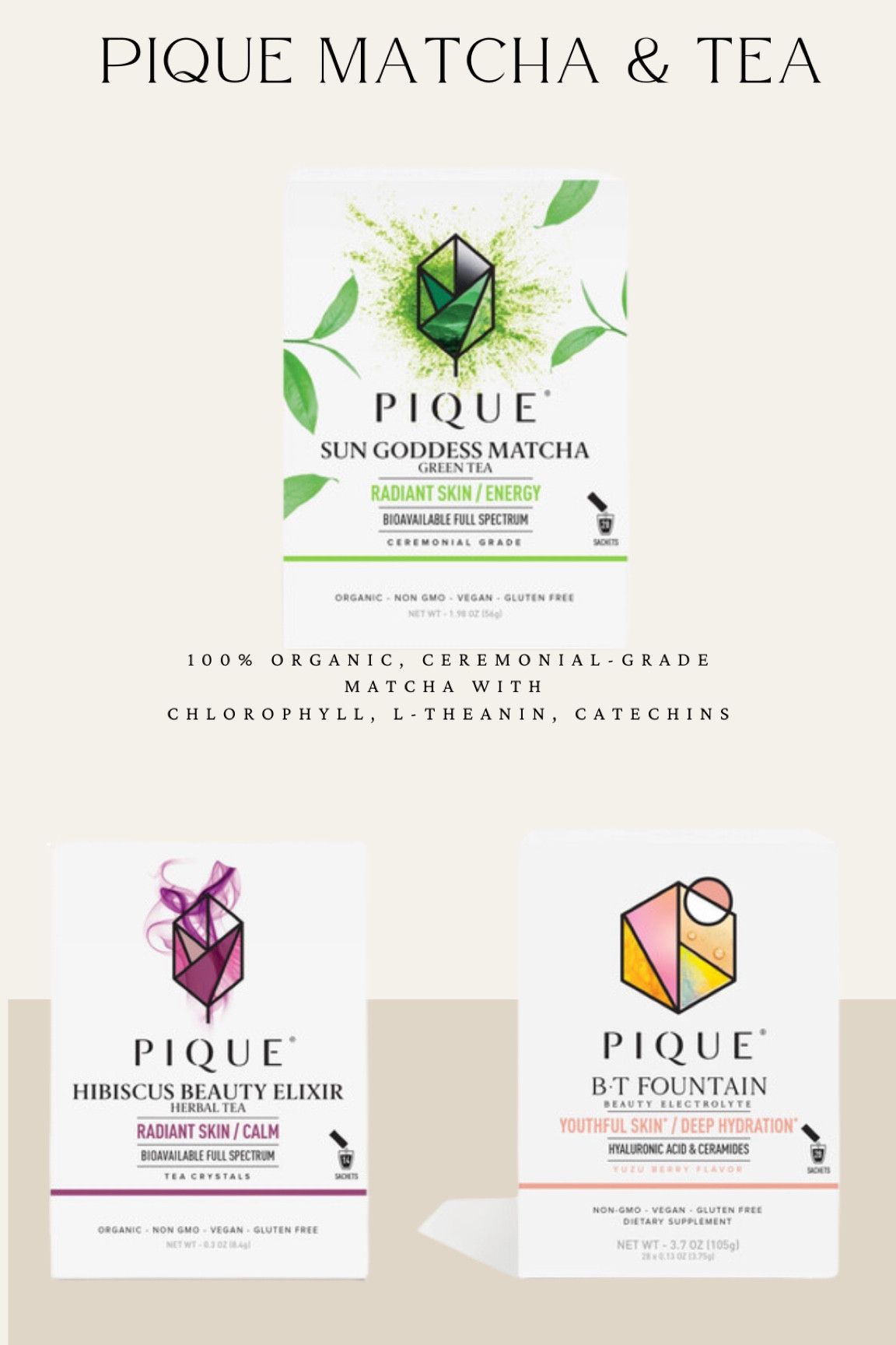 My favorite matcha! Mix with some nut milk, splash of honey and cinnamon and it’s the best matcha I’ve ever had. The quality of this matcha is superior to many other store bought brands. 

Green matcha 
Matcha 
Organic tea
Pique life 
Pique matcha

#LTKGiftGuide #LTKBeauty #LTKOver40