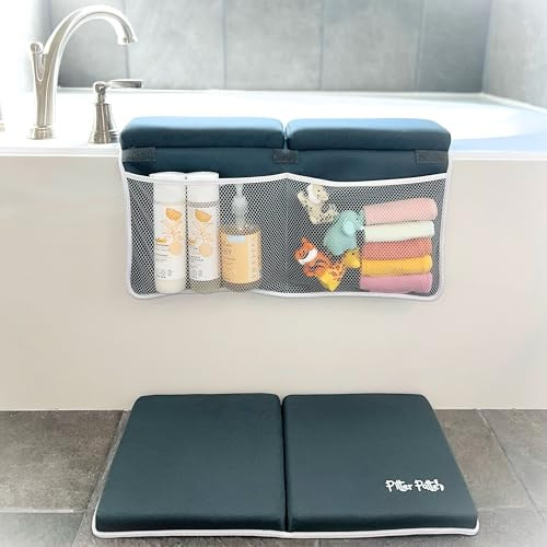 Baby Bath Kneeler and Elbow Rest Pad Set | Neoprene & Foam Bath Kneeling Pad for Bathing Baby | Non Slip Pad Baby Bath Essentials with Bath Toy Storage for Tub | Baby Bath Kneeler Pad | Amazon (US)