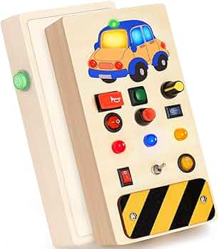 POLKRANE Busy Board with LED Light, Montessori Toys with Toggle Switch, Sensory Toys for Toddlers... | Amazon (US)