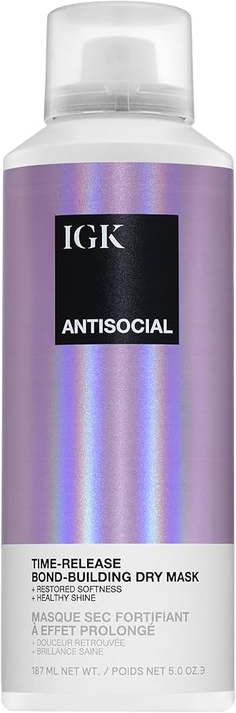 IGK ANTISOCIAL Bond-Building Dry Hair Mask | Repair + Soften + Shine | Vegan + Cruelty Free | | Amazon (US)