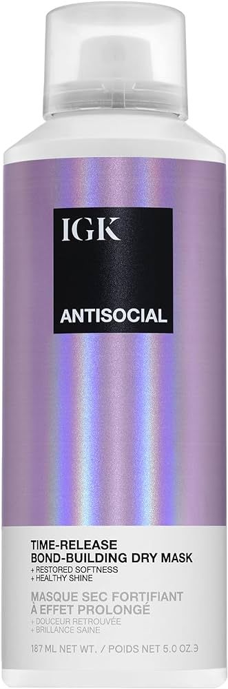IGK ANTISOCIAL Bond-Building Dry Hair Mask | Repair + Soften + Shine | Vegan + Cruelty Free | | Amazon (US)