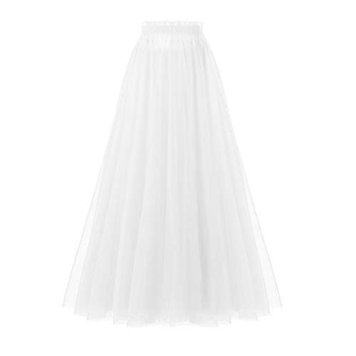 OBBUE Women's A Line Tulle Party Evening Tutu Skirts Tea Length White-XXXL | Amazon (US)