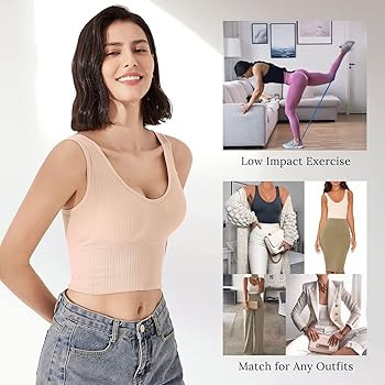 Eleplus 4 Pieces Comfy Cami Bra for Women Crop Top Yoga Bralette Longline Padded Lounge Bra Pack ... | Amazon (US)