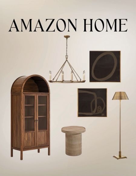 Discover Amazon, homes, contemporary, elegance, obsessed with this natural wood bookcase, natural stone accent table, stunning artwork, brass floor lamp, and of course the antique brass chandelier adds a WOW to any room! 

#tlklivingroom
#livingroom

#LTKSeasonal #LTKhome #LTKVideo