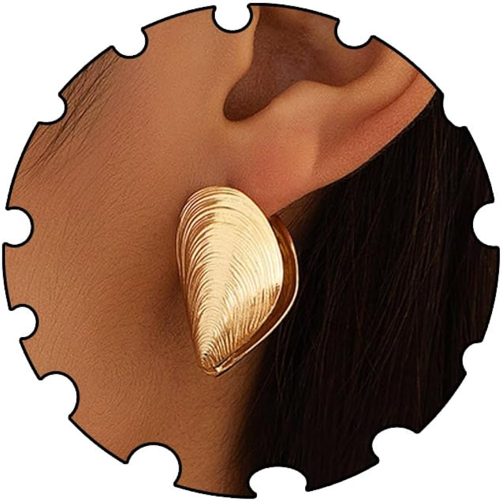 Ocean Earrings Studs Large Conch Earrings Statement Summer Beach Jewelry Gift for Women | Amazon (US)