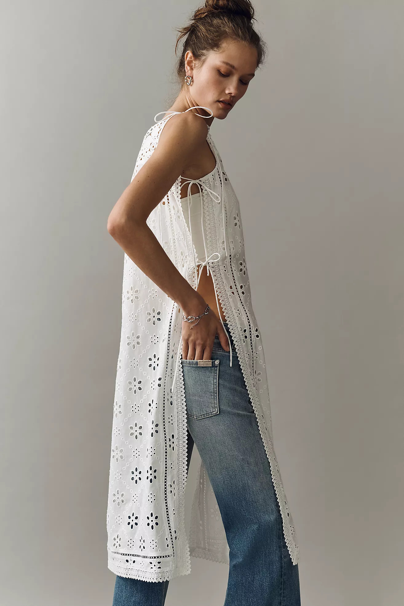 Love Wednesday Cotton Eyelet Flyaway Tunic | Anthropologie (US)