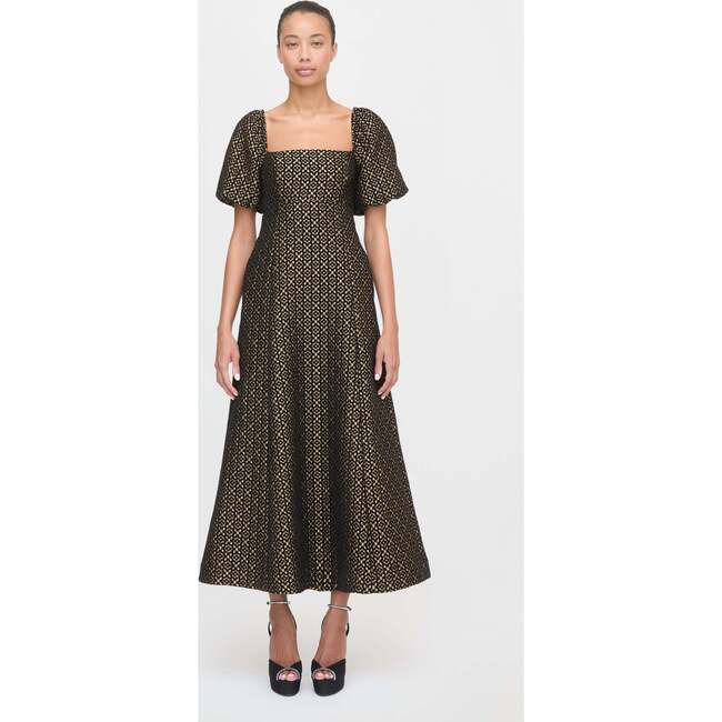 Hill House Home | The Matilda Dress, Metallic Brocade (Black, Size 2X-Small) | Maisonette | Maisonette