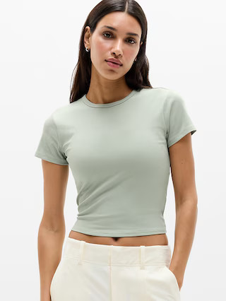 Signature Rib Crop Tee | Athleta