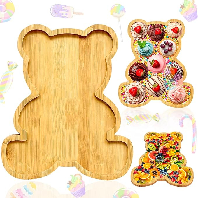 Charcuterie Board Platter Bear Baby Shower Food Trays Wooden Trays Wood Baby Charcuterie Board Tr... | Amazon (US)