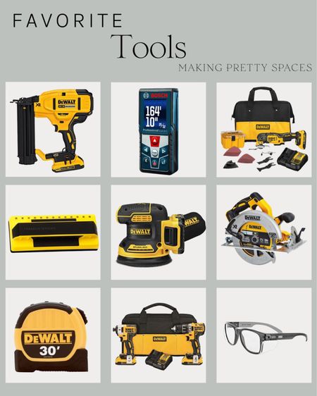 Shop my favorite tools!
DEWALT, stud finder, nailer, orbit sander, safety glasses, miter saw, laser measure, circular saw, tape measure, combo kit, multi tool

#LTKworkwear #LTKitbag