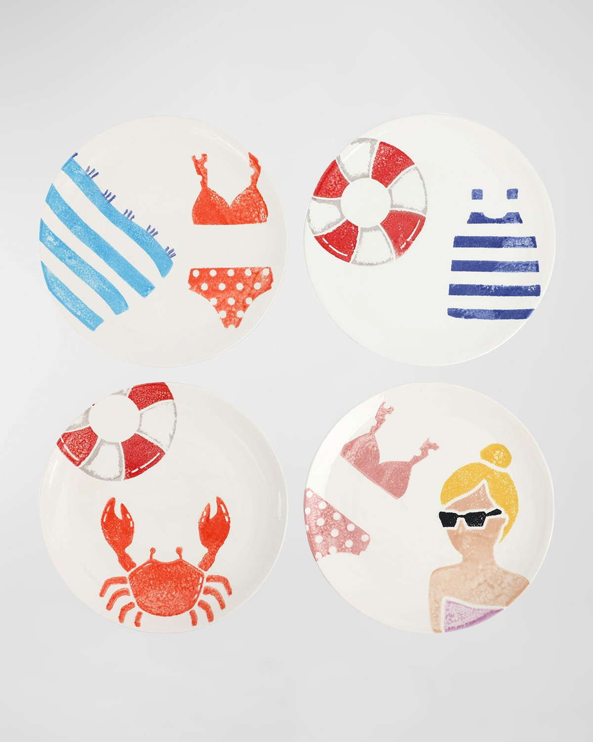 Riviera Assorted Salad Plates, Set of 4 | Neiman Marcus