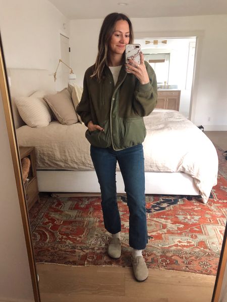 20% off site-wide at Madewell (exclusions apply) with code LTK20. Wearing size small in jacket (😍), maternity denim fits amazing and is so comfy (size up one from your usual MW size). 

#LTKbump #LTKsalealert #LTKxMadewell