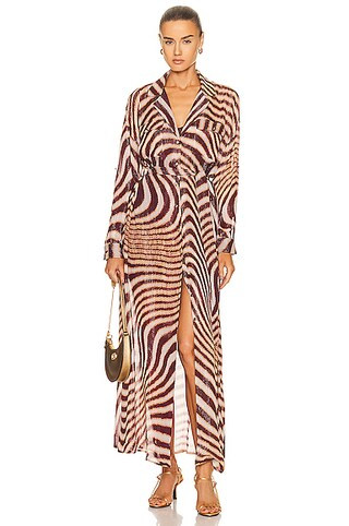 Fauve Belted Shirt Dress | FWRD 