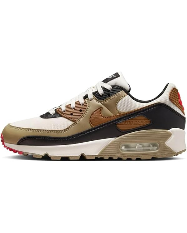 Nike Air Max 90 Women's Shoes (DH8010-005, Phantom/Black/Fire Red/Light British Tan) | Amazon (US)
