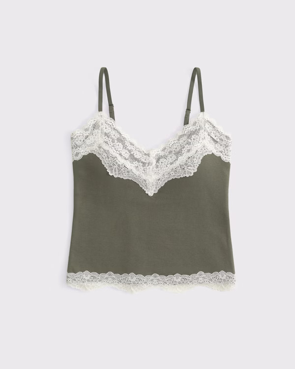 Bra-Free Lace-Trim Cami | Abercrombie & Fitch (US)