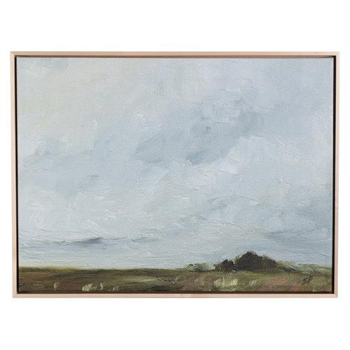 Doramar French Country Blue Landscape Natural Frame Painting | Kathy Kuo Home