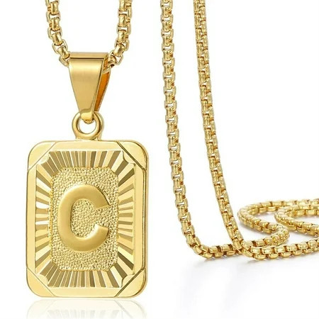 Women s Men s Gold Filled AZ Initial Necklace Letter Pendant | Walmart (US)
