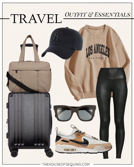 Shop my latest travel outfit! Travel essentials, travel look, airplane outfit. Luggage carry-on bag, Nike Air Max

#LTKunder100 #LTKunder50 #LTKtravel