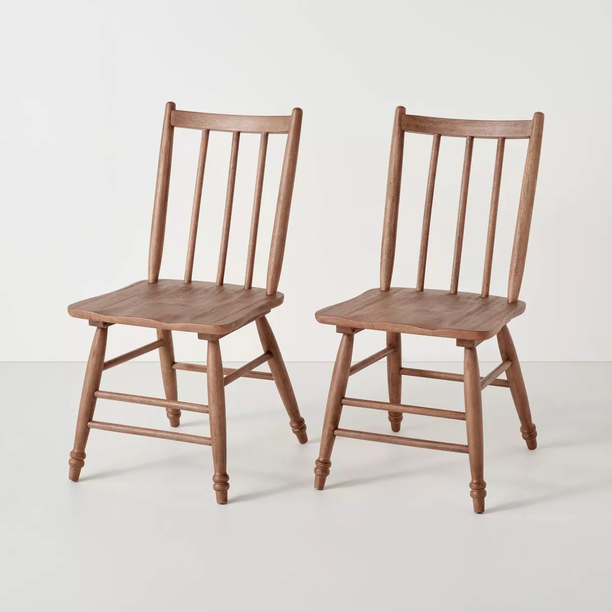 2pk Vintage Windsor Dining Chairs - Aged Oak - Hearth & Hand™ with Magnolia | Target
