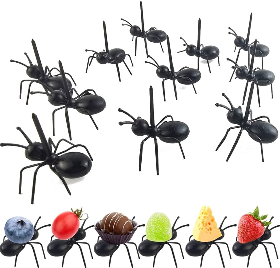 GXXMEI 36PCS Ant Toothpicks Fruit Dessert Fork Reusable Ant Food Pick Animal Appetizer Forks for ... | Amazon (US)