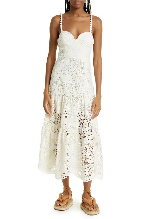 FARM Rio Palm Tree Richilier Sundress in Off-White at Nordstrom, Size Medium | Nordstrom