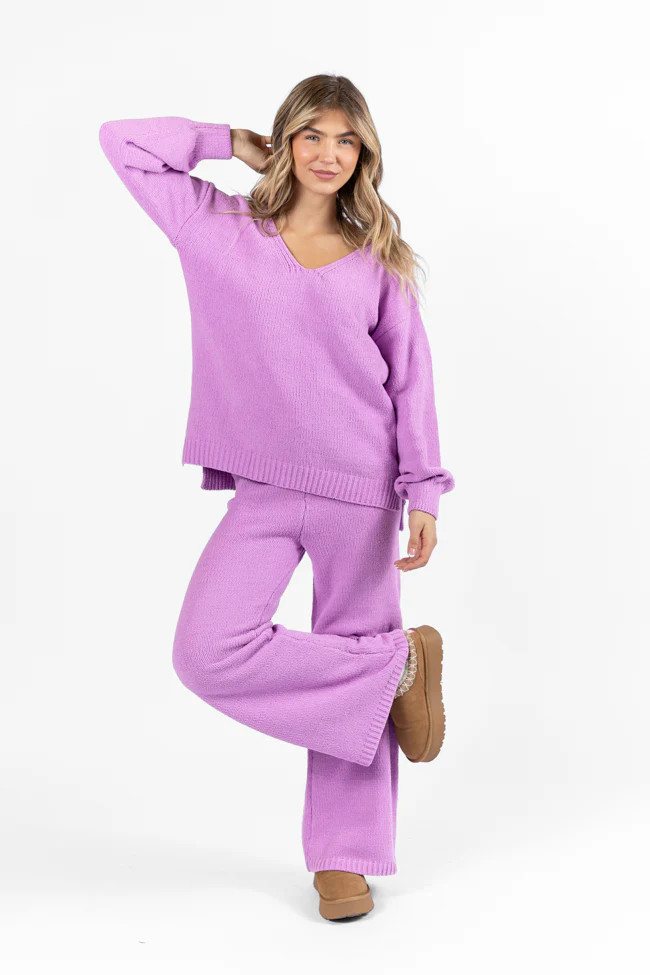 Cozy For Keeps Lavender Lounge Pants DOORBUSTER | Pink Lily