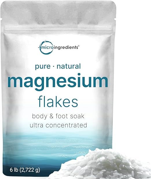 Pure Magnesium Flakes, 6lbs | Great for Foot & Body Bath Soaks | Natural Magnesium Chloride Miner... | Amazon (US)