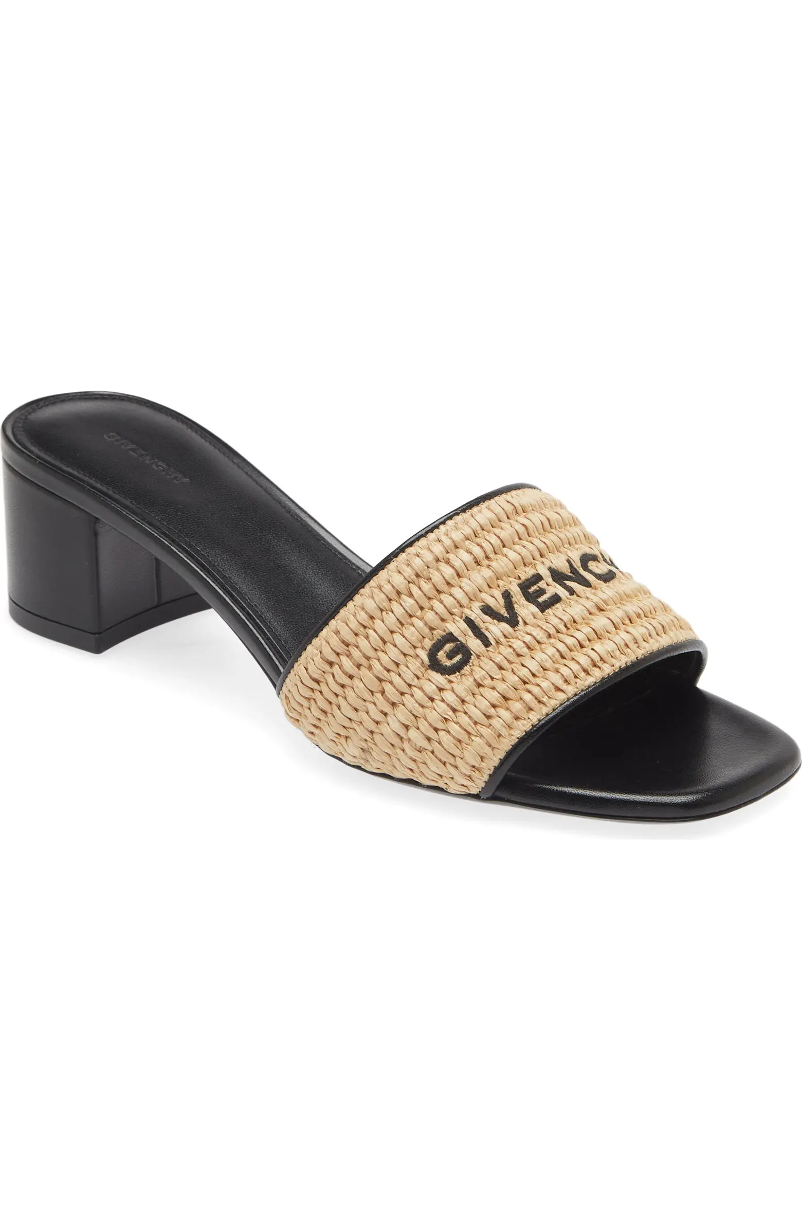 Logo Raffia Slide Sandal (Women) | Nordstrom