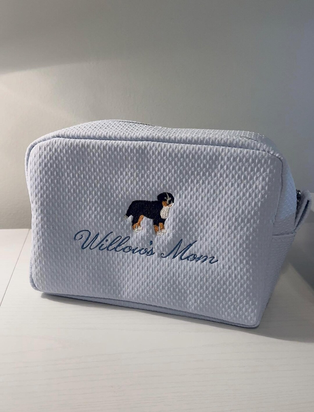 Custom Dog Mom Embroidered Makeup Bag – Personalized Waffle Weave Travel Pouch - Etsy | Etsy (US)
