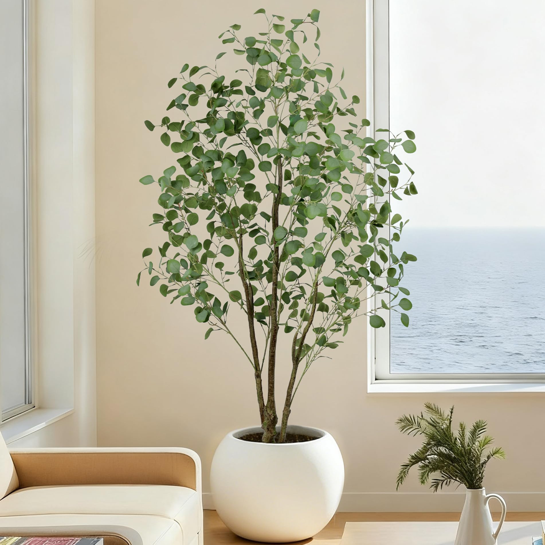 Artificial Eucalyptus Tree 6ft, Faux Floor Plant Large Fake Silk Trees with Pot for Home Office L... | Amazon (US)